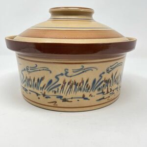 Cedar Swamp Stoneware Steamer Humidifier Cattail Design Pottery 80's Cape Cod MA